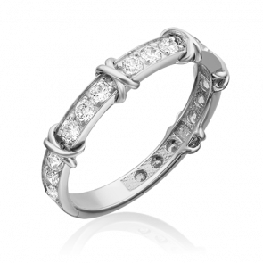 Кольцо из белого золота Platina с фианитом 01-5373-00-401-1120 фото