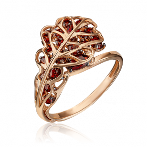 Золотое кольцо Platina с гранатом 01-5375-00-204-1110-57 фото