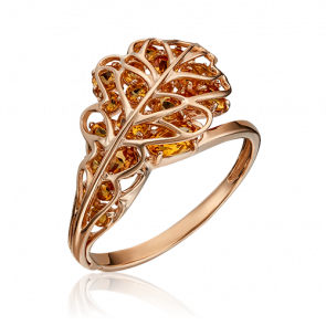Золотое кольцо Platina с цитрином 01-5375-00-206-1110-57 фото
