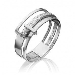 Кольцо из белого золота Platina с фианитом 01-5389-00-401-1120-23 фото