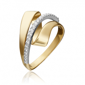 Кольцо из комбинированного золота Platina с фианитом 01-5394-00-401-1121-24 фото