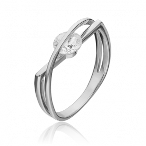 Кольцо из белого золота Platina с фианитом 01-5395-00-401-1120 фото