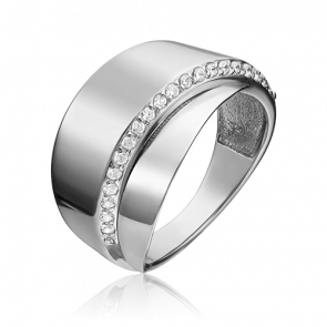 Кольцо из белого золота Platina с фианитом 01-5398-00-401-1120-23 фото