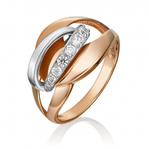 Кольцо из комбинированного золота Platina с фианитом 01-5399-00-401-1111-03 фото