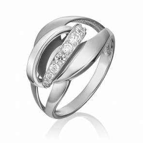 Кольцо из белого золота Platina с фианитом 01-5399-00-401-1120-03 фото