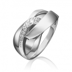 Кольцо из белого золота Platina с фианитом 01-5403-00-401-1120-03 фото