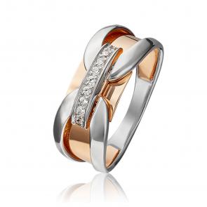 Кольцо из комбинированного золота Platina с фианитом 01-5404-00-401-1111-65 фото
