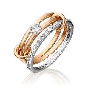 Кольцо из комбинированного золота Platina с фианитом 01-5411-00-401-1111-24 фото