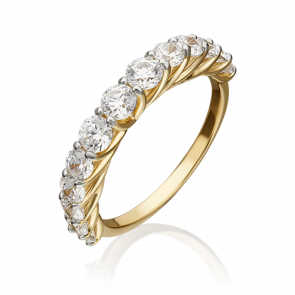 Кольцо из лимонного золота Platina с фианитом 01-5413-00-501-1130-38 фото