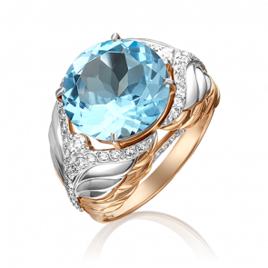 Кольцо из комбинированного золота Platina с топазом 01-5415-00-201-1111-46 фото