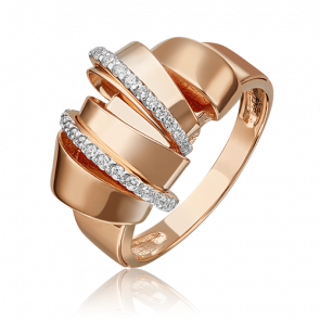 Золотое кольцо Platina с фианитом 01-5419-00-401-1110-48 фото