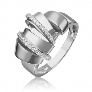 Кольцо из белого золота Platina с фианитом 01-5419-00-401-1120-48 фото