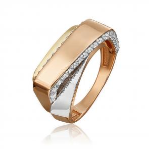 Кольцо из комбинированного золота Platina с фианитом 01-5421-00-401-1140-48 фото