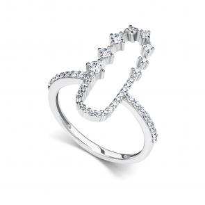 Серебряное кольцо АЛЬКОР с фианитом 01-5424/00КЦ-00 фото