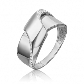 Кольцо из белого золота Platina с фианитом 01-5425-00-401-1120-23 фото