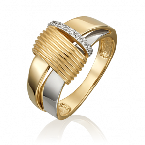 Кольцо из комбинированного золота Platina с фианитом 01-5426-00-401-1121-23 фото