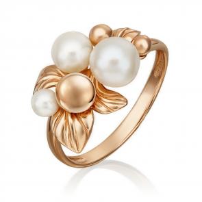 Золотое кольцо Platina с жемчугом 01-5428-00-301-1110-31 фото