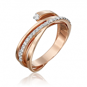 Золотое кольцо Platina с фианитом 01-5436-00-401-1110-23 фото