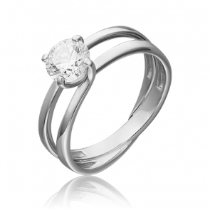 Кольцо из белого золота Platina с фианитом 01-5438-00-501-1120-38 фото
