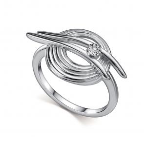 Серебряное кольцо АЛЬКОР с бриллиантом 01-5441/000Б-00 фото