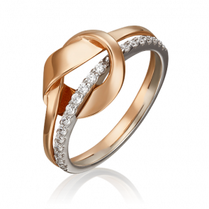 Кольцо из комбинированного золота Platina с фианитом 01-5442-00-401-1111-23 фото