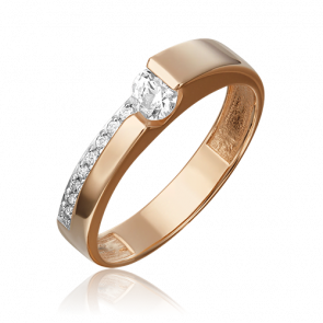 Золотое кольцо Platina с фианитом 01-5450-00-401-1110 фото