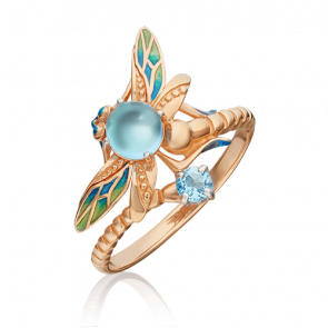 Золотое кольцо Platina с топазом и эмалью 01-5458-00-201-1110-57 фото