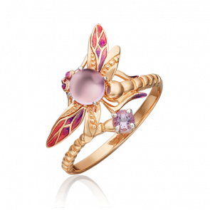 Золотое кольцо Platina с аметистом и эмалью 01-5458-00-203-1110-57 фото