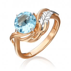 Кольцо из комбинированного золота Platina с топазом 01-5459-00-201-1111-76 фото
