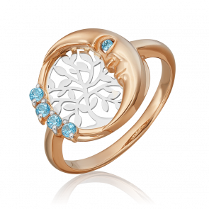 Кольцо из комбинированного золота Platina с топазом 01-5463-00-201-1111-75 фото