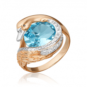 Золотое кольцо Platina с топазом 01-5464-00-201-1110-46 фото