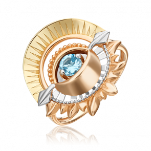 Кольцо из комбинированного золота Platina с топазом 01-5478-00-201-1140-76 фото