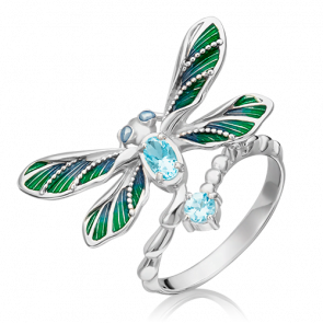 Серебряное кольцо Platina с топазом и эмалью 01-5483-00-201-0200-68 фото
