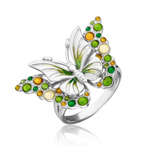 Серебряное кольцо Platina с эмалью 01-5485-00-000-0200-68 фото