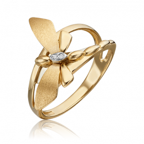 Кольцо из комбинированного золота Platina с бриллиантом 01-5494-00-101-1121 фото