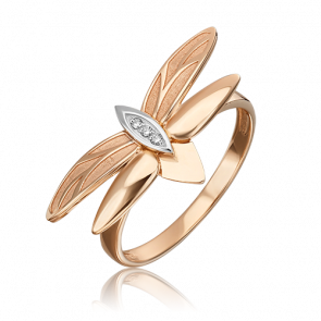 Кольцо из комбинированного золота Platina с бриллиантом 01-5495-00-101-1111 фото