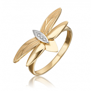 Кольцо из комбинированного золота Platina с бриллиантом 01-5495-00-101-1121 фото