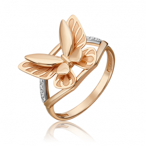 Кольцо из комбинированного золота Platina с бриллиантом 01-5496-00-101-1111 фото