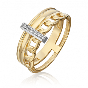 Кольцо из комбинированного золота Platina с топазом 01-5502-00-201-1121 фото