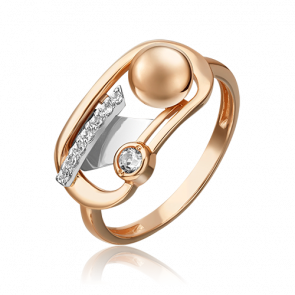 Кольцо из комбинированного золота Platina с топазом 01-5504-00-201-1111 фото