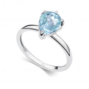 Серебряное кольцо АЛЬКОР с топазом 01-5514/00ТБ-00 фото