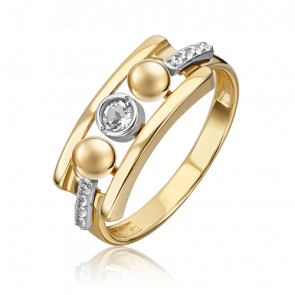 Кольцо из комбинированного золота Platina с топазом 01-5515-00-201-1121 фото