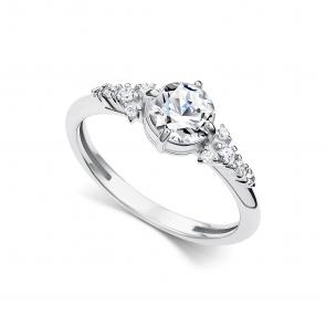Серебряное кольцо АЛЬКОР с фианитом и горным хрусталём 01-5515/00ГХ-00 фото