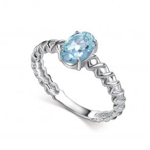 Серебряное кольцо АЛЬКОР с топазом 01-5516/00ТБ-00 фото