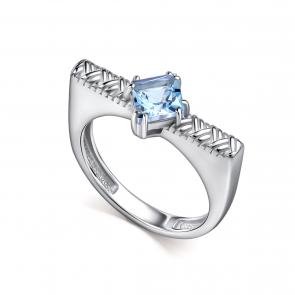 Серебряное кольцо АЛЬКОР с топазом 01-5517/00ТБ-00 фото