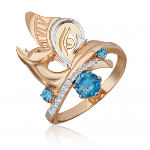 Кольцо из комбинированного золота Platina с топазом 01-5532-00-201-1113 фото