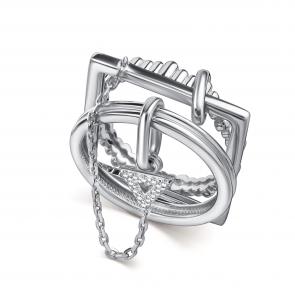 Серебряное кольцо АЛЬКОР с фианитом 01-5546/00КЦ-00 фото