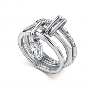 Серебряное кольцо АЛЬКОР с фианитом 01-5547/00КЦ-00 фото