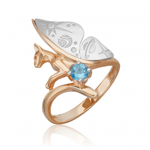 Кольцо из комбинированного золота Platina с топазом 01-5550-00-201-1111 фото