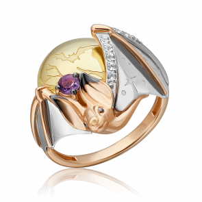 Кольцо из комбинированного золота Platina с топазом и аметистом 01-5552-00-225-1140 фото